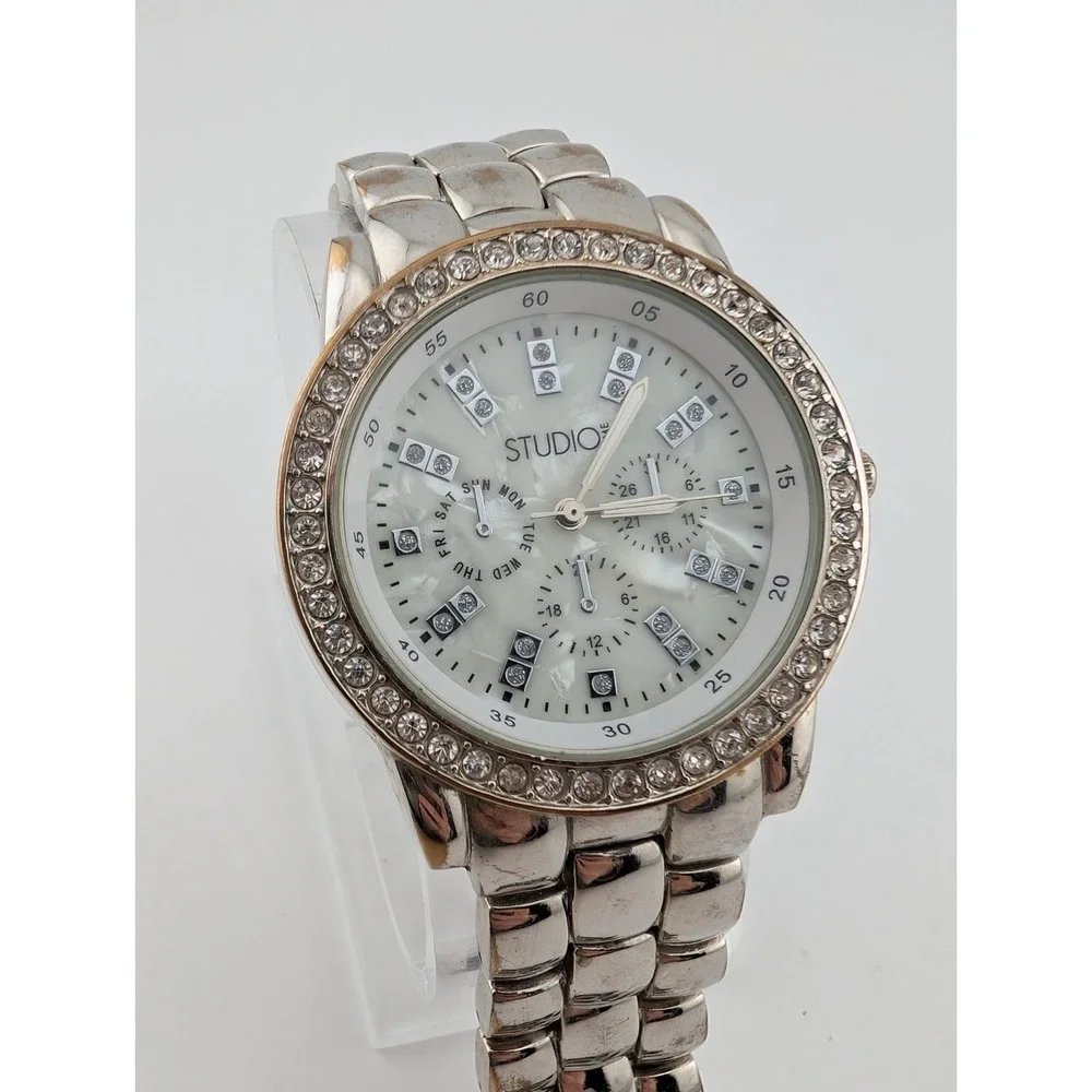 Studio Time Watch Women 40mm Case Rhinestone Bezel‎ 7